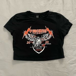 black  graphic crop top